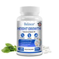 Balincer Height Growth Capsules, Calcium Vitamin D3 K2, Bone Support, 120 Caps 120 Capsules