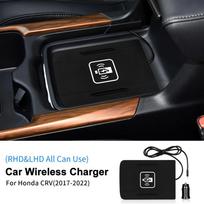 Car Wireless Charger For Honda CRV 2017 2018 2019 2020 2021 2022 Phone Charging Board RHD LHD Central Control Phone Holder For CRV 2017-2022 / Left Hand black