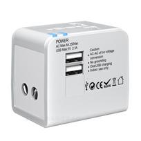 Compactly International Plugs Power Adapter Converters Double USB Charger For Travel In US EU UK Australia And 150+ Countries 1 balta