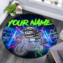 Individualus pavadinimas, Apvalus kilimas su Crazy Frog raštu, Kilimas svetainei, miegamajam, žaidimų kambariui, Neslystantis grindų kilimėlis, Šventinės ir gimtadienio dovanos. 80cmx80cm