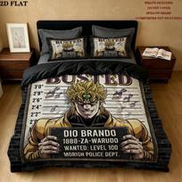 Jojos Bizarre Adventure Pattern Bedding Quilt Set Quilt Cover Pillowcase Home Birthday Gift(1 * duvet cover + 2 * pillowcase, without core) 135x200cm