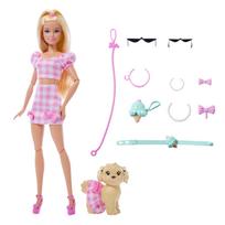 Barbie Doll Puppy Matching Outfit Set Dress-Up DollHouse Pretend Play From 3 Years Old Pink JFP36 white