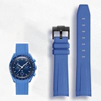Omega Swatch 20mm lenkta apyrankė Speedmaster MoonSwatch Planet Snoopy apyrankė greito atsegimo apyrankė guminė apyrankė 20mm gray