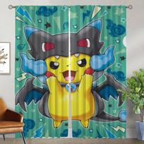 Užuolaidos Vaikų Kambarys P-pokemonai Svetainės Užuolaida Namų Interjeras Užuolaidos Kamerai Helovino Dekoracija Tifonas Miegamajam W50xH70cmx2pcs-CL yellow