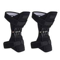 New 2Pcs Knee Support Brace Pads Booster Joint Lift Squat Sport Power Spring Force black