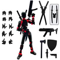 Dummy 13 veiksmo figūrėlė Titanas Daugiašarniris Robotų žaislai 3D spausdintuvas Judantis Anime figūrėlė Streso mažinimo Decompresijos žaislas Berniukui juoda
