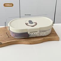 Large Capacity Plastic Bento Box With Foldable Cutlery Portable Leak-Proof Lunch Box Kids Students Food Box Microwave Heatable gray