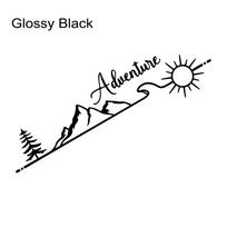 Adventure Mountain Forest Sun Cartoon Vinyl Decal Stickers for Cars RVs Camper Van Vehicle Graphic Decoration Auto Accessories 80cmx23cm black