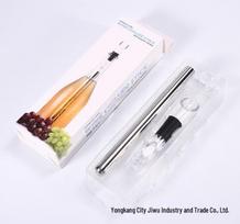 Stainless Steel Wine Cooler and Decanter with Pourer and Ice Stick for Bars and KTV. white