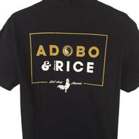 T&C Surf Designs T Shirt Mens Size Large Black Raised On Adobo & Rice Hawaii M beige