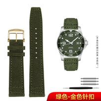 20mm 21mm 22mm Watch Strap for Longines IWC Pilot Portuguese Blue army green Nylon Canvas Watchband Leather Bracelet Accessories 21mm gray