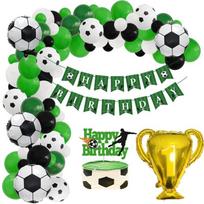 Football World Cup Trophy Theme Football World Cup Trophy Aluminum Film Balloon Set Cake Stand Birthday Party Decorative Items Hercules cup balloon chain black