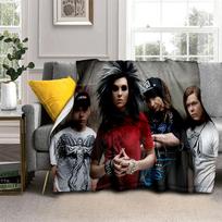 2025 Naujo Stiliaus Tokio Hotel Roko Grupės Bill Tom Kaulitz Antklodė, Minkšta Mėtoma Antklodė Namams Miegamojo Lovai Sofai, Vaikų Dovana 75x90cm( 29x35in ) black