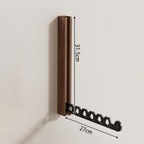 Wood Clothes Hanger  Wall Mounted Drying Rack, Collapsible Design, and Invisible Clothing Organizer for Efficient Space Saving gray