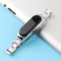 Ceramic Strap for Xiaomi Mi Band 10 9 8 7 6 5 Metal Bracelet Wristband for Mi Band 8/9 Smartwatch Watchband Mi Band 7 6 5 Strap For Mi Band 5 sidabro baltos spalvos