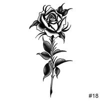 Maži švieži juodi tatuiruotės lipdukai, atsparūs vandeniui, ilgai išliekantys tatuiruotės lipdukai Kūno dailės tatuiruotė moterims, vyrams 18 black