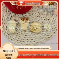 999 Pure Gold Horse Pendant Lanyard Gift Set: Hamburger, Fries & Milk Tea Design Gold Leaf - Pendant Only ledinuko spalva
