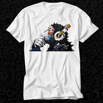 Banksy Dj Monkey Thinker With Headphones Best Seller T Shirt 469 2XL white