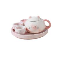 Chinese Style Mini Ceramic Teapot Ornaments Exquisite Traditional Milk Tea Lid Accessories Smooth Ceramic Cat Ear Pot white