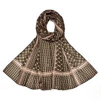 Aukštos kokybės naujas Palestinos Keffiyeh šalis, kvėpuojantis šifonas, margintas hidžabas moterims, ilgo stiliaus pashmina skaros tamsios kavos spalvos