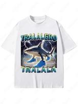 Tralalero Tralala Funny Shark Meme T-shirt Gifts Women's Fashion Gothic Vintage T-shirts Casual T Shirt S gray