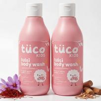Tuco® Kids Body Wash/Shower Gel | Infused with Sandalwood Oil, Tulsi and Saffron | Gently Cleanse, Soothe, and Nourish | Ages 2-5, 5-10, 10-15 | SL white