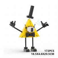 Peripheral figure MOC-compatible building-block animation “Gravity Falls” Bill Cipher triangular creative figurine model toy yellow