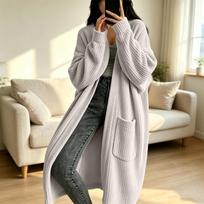 Women's Casual Knit Long Sleeve Longline Jacket for Everyday Wear XL balta