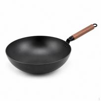 Japanese Iron Wok, NonStick Frying Pan, Induction & Gas Stovetop Compatible, OneHanded Cooking [Upgraded Universal Model] Wok 32cm black