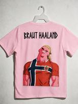 Erling Haaland Norway Funny Majin Buu Graphic T Shirt Unisex Football Soccer Cartoon Tee Unisexs and Unisexs Streetwear Tshirt M pink