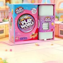 Tiny Little Play World Mini Fridge Blind Box Toy Set | Random Mini Food Models, Micro Table Chair Pretend Play,Creative Capsule pink