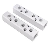 2PCS Air Compressor Manifold 4 Way 6 Port Air Distribution Block 1 4 Inch NPT Output 1 2 Inch NPT Supply Port