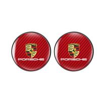 2 vnt. odiniai automobilio emblemos puodelio laikiklio padėkliukai Priedai Porsche Cayenne Panamera Macan 911 718 Taycan Boxster Cayman 918 red