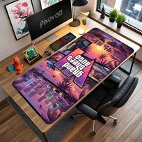 Grand Theft Auto Personalized Text Mouse Pad Desk Mouse Pad Ultra-Long Desk Mat Non-Slip Rubber Base Office and Gaming Desk Decoration 30cmx60cm