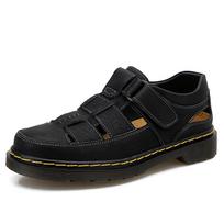 Shoes leather bag head sandals 38-48 breathable beach beef tendon sole soft-soled hole shoes 48 juoda