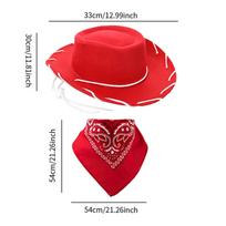 Children's Cowboy Hat And Bandana Set for Beach Dress Up raudona