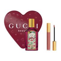 Gucci Flora Gorgeous Gardenia Intense EDP With Rouge à Lèvres Liquide Mat Lipstick Set Limited Edition Perfume 50ml+Lipstick #217 6.5ml brown