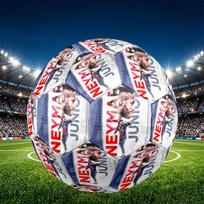 Neymar Jr Print Size 5 Soccer Ball, PU Wear Resistant Football for Match Training and Daily Practice, Birthday Gift for Soccer Fans Size 5 gray