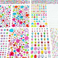 3D Rhinestone Rhinestone Stickers Mix-And-Match Self Adhesive Rhinestone Sticker  Dress-Up Gem Pearl 10 Sheets