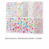 3D Rhinestone Rhinestone Stickers Mix-And-Match Self Adhesive Rhinestone Sticker  Dress-Up Gem 12 Sheets