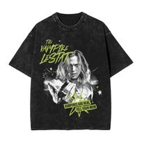 Summer The Vampire Lestat - Tour Merch Washed T Shirt Outfit Harajuku T-Shirts  Men Women Tee Shirt S black
