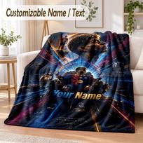 Custom Text Flannel Blanket Lamine Yamal Print Warm Cozy Blanket Home Sofa Bedding 80cmx120cm