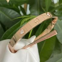 Nerūdijančio plieno kryžiuko apyrankė su cirkonio akmeniu meilės porai atsuktuvo apyrankė moteriai vyrui gimtadienio Valentino dienos dovanų papuošalai size 19--62mm beige