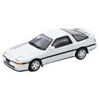 Diecast Team 1/64 Toyota Supra (A70) White Diecast Model Car LL-033-250 with Movable Retractable Headlights and Display Case white