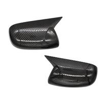 2x Anglies Pluošto Stiliaus Šoninio Vaizdo Veidrodėlių Dangteliai, Skirti Toyota Corolla 2007-2013 black