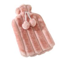2000ML Guminis Karšto Vandens Butelis su Minkštu Pliušiniu Užvalkalu, Sandarus, Nugarai, Kaklui, Pečiams, Menstruacijų Skausmui Malšinti, Karštas Šaltas Kompresas, Šildomasis Maišelis rožinė