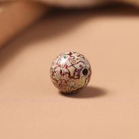Mother-of-Pearl Handmade Lacquer Bead Bracelet – Buddhist Jewelry with Cultural Heritage Design. brown