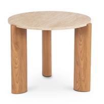 TRAVERTINO stalas 60 cm travertinas/ąžuolas