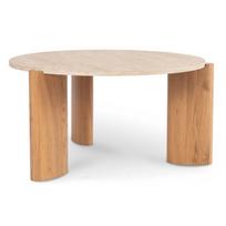 TRAVERTINO MAX stalas 80 cm travertinas/ąžuolas