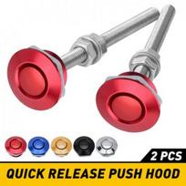 2pcs Push Button Quick Release Hood Bonnet P Lock Clip Car Bumper Latch Kit gray
